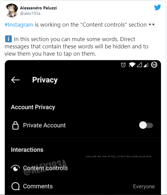 instagram will offer keyword muting option for chats